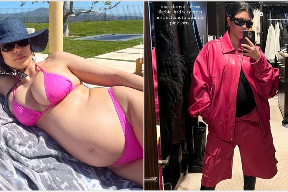 Kourtney Kardashian Showed Off Her Bump in a Teeny-Tiny Hot Pink