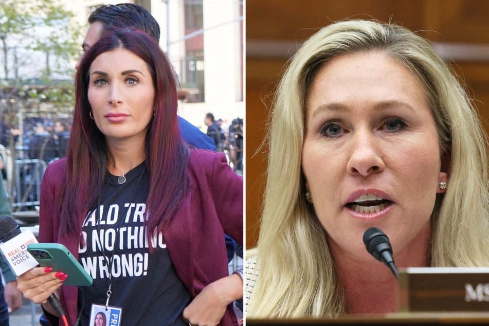 Marjorie Taylor Greene (r.) recently ignited a feud with Laura Loomer (l.) over "extremely racist" comments she made about Vice President Kamala Harris.