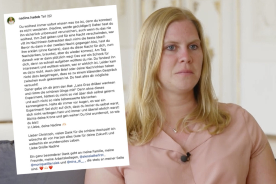 Nach "Hochzeit auf den ersten Blick": Nadine schreibt rührenden Brief an Christoph