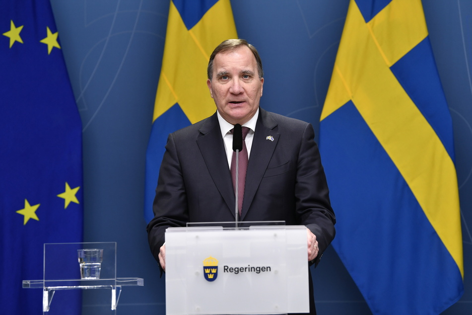 Stefan Löfven, Ministerpräsident von Schweden, spricht bei einer Pressekonferenz.