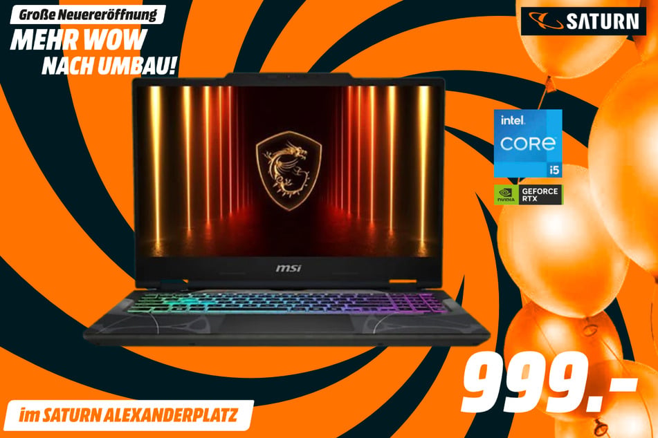 MSI-Gaming-Notebook Cyborg 15 B13WFKG-827 für 999 Euro.