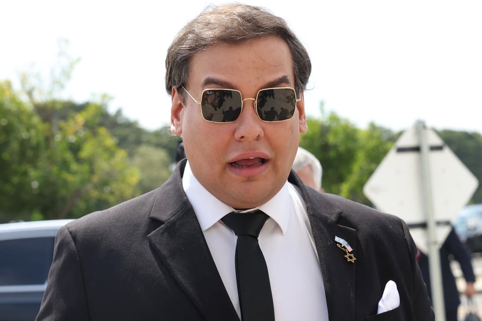 Ex-congressman George Santos arrives for a court hearing at US District Court Eastern District of New York Long Island Courthouse on August 19, 2024.