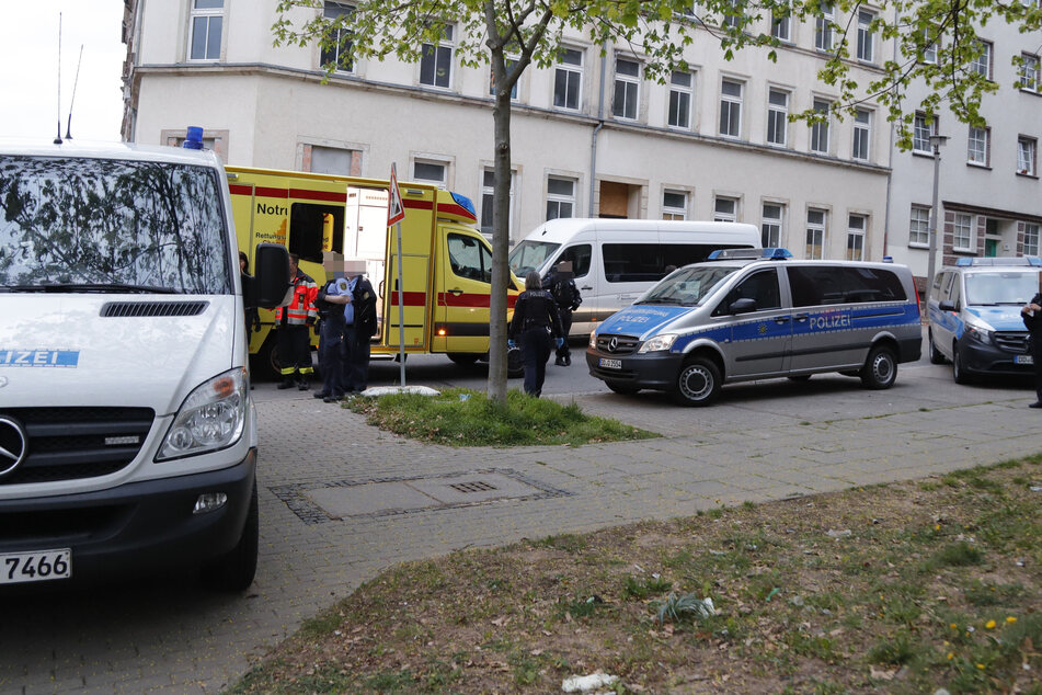 Polizeieinsatz am Samstagabend an der Tschaikowskistraße in Chemnitz.