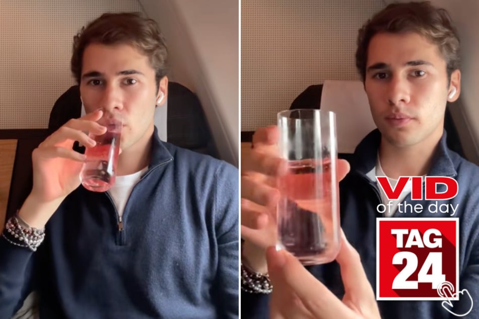 This man's travel vlog turned into a slapstick comedy mid-flight!