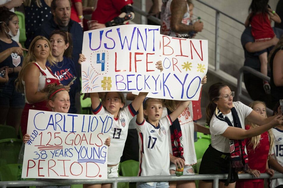 Young fans showed their support for the US Women's National Team as they beat Nigeria 2-0 in a friendly face-off on June 16.