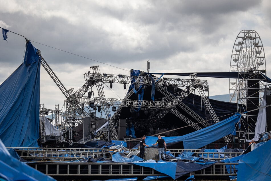 Nach einem Unwetter musste das Pohoda-Festival abgebrochen werden.