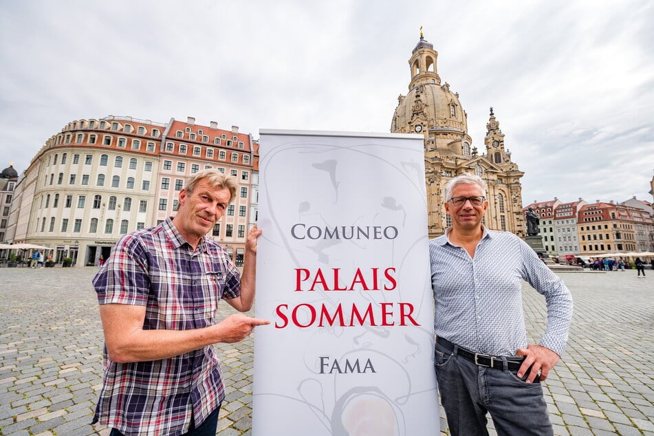 Frank Wallburger (59, l.) und Jörg Polenz (60) freuen sich auf den "Palais Sommer 2024".