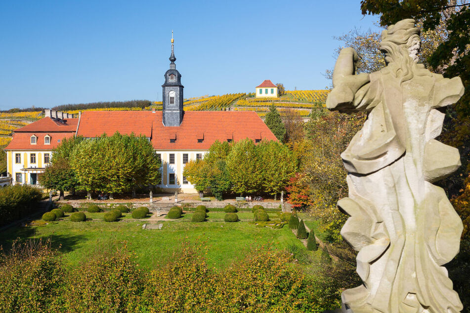 Die Wanderung führt am Schloss Seußlitz vorbei.