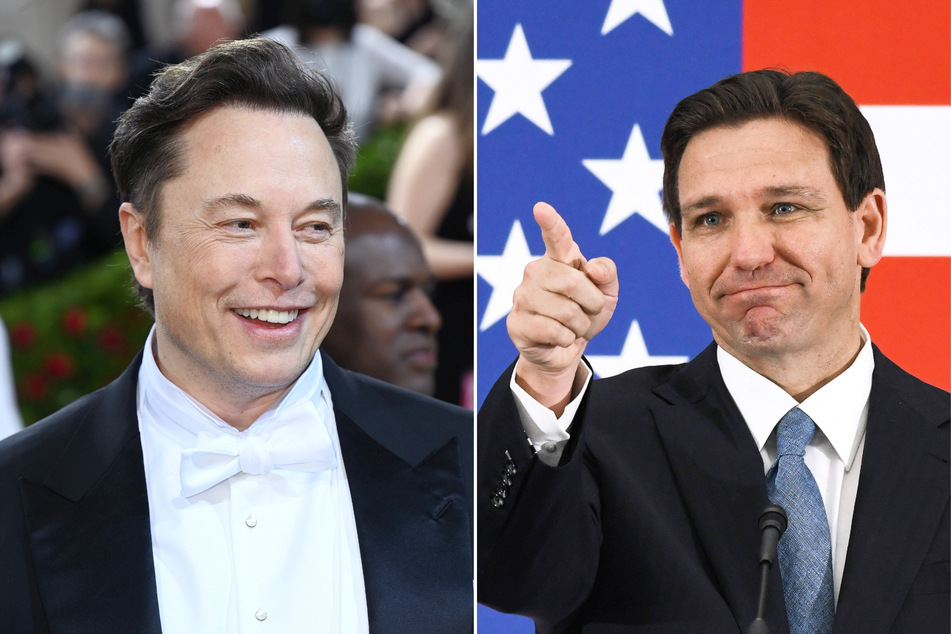 Florida Governor Ron DeSantis (r.) is set to enter the 2024 presidential race on Wednesday, and will do so on Twitter alongside its CEO Elon Musk.