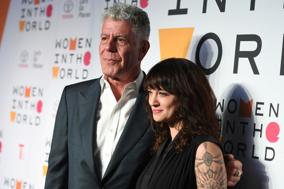 Anthony Bourdain and actor Asia Argento at the 2018 Women In The World Summit at Lincoln Center in New York.
