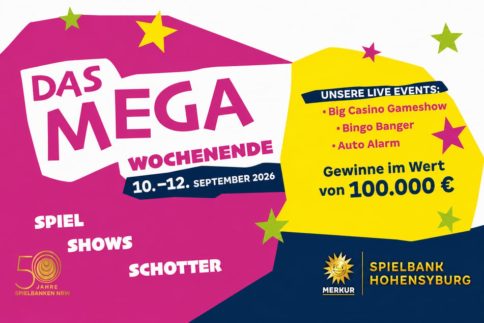 Feiert gemeinsam mit der Merkur Spielbank Hohensyburg das Mega Wochenende in Dortmund.