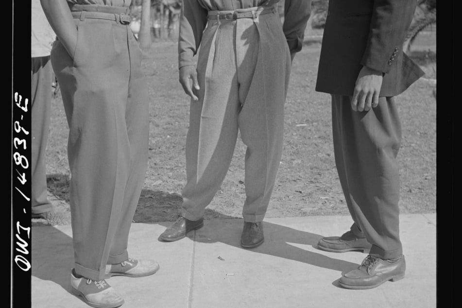 Zoot suit wearers at Bethune-Cookman College in Daytona Beach, Florida circa 1943.