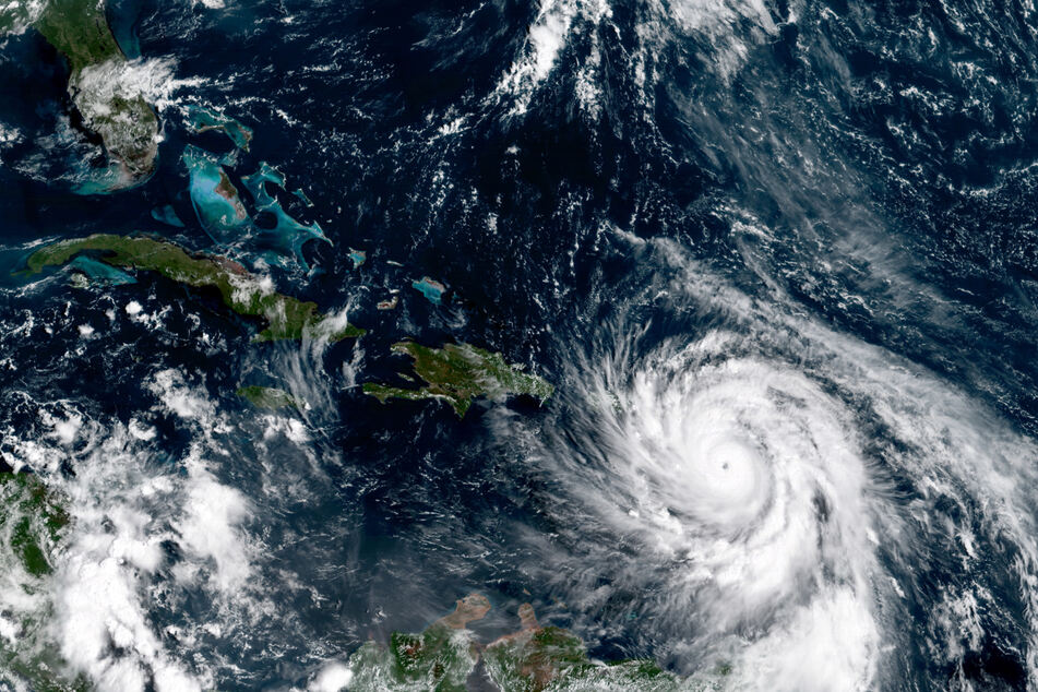 So sah der Hurrikan Maria aus dem Weltall aus. Puerto Rico befindet sich auf diesem Bild genau unter dem Auge des Sturms.