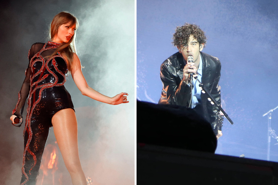 Fans flocked to social media to share their thoughts about the Taylor Swift (l) and Matty Healy dating rumors on Wednesday.