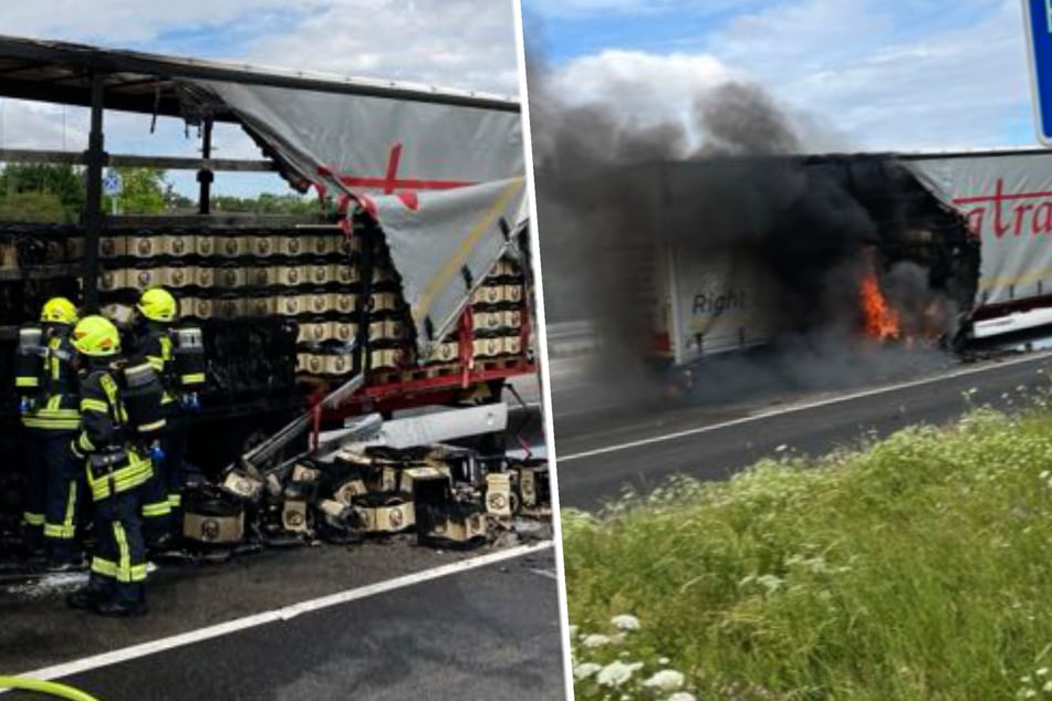 Unfall A3: Brennender Bierlaster sorgt für Stau auf der A3 bei Bad Camberg