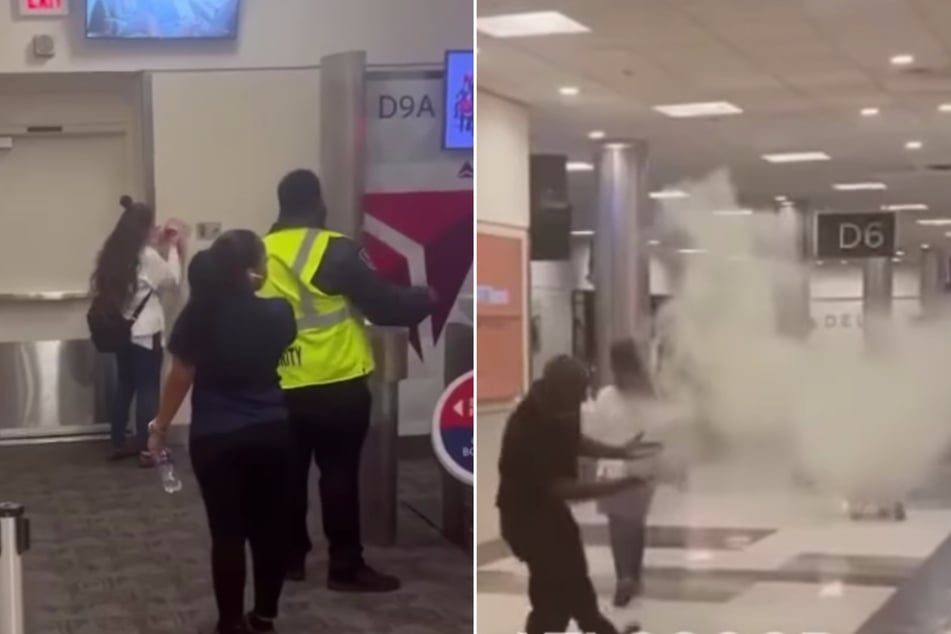 Woman arrested after spraying airport workers and police with fire extinguisher