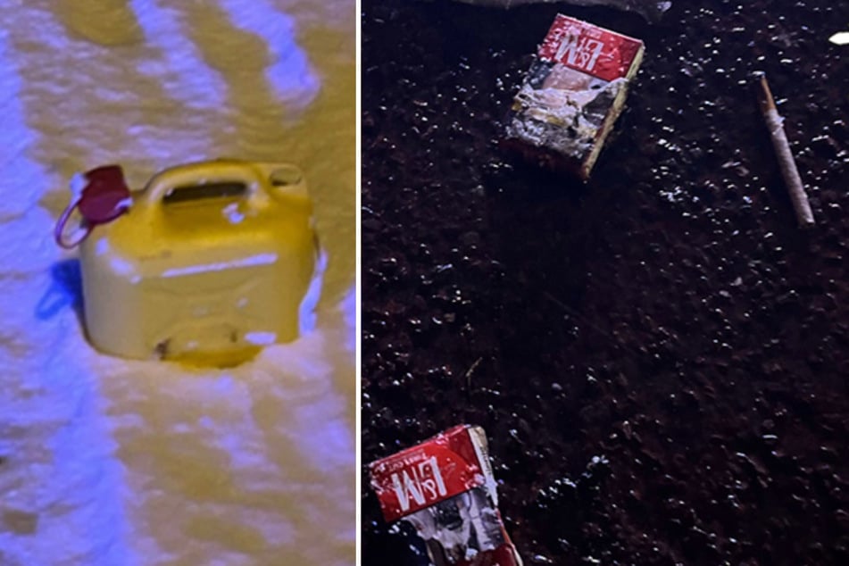 Direkt neben dem ausgebrannten Auto entdeckten die Ermittler einen Benzinkanister und zwei Schachteln Zigaretten.