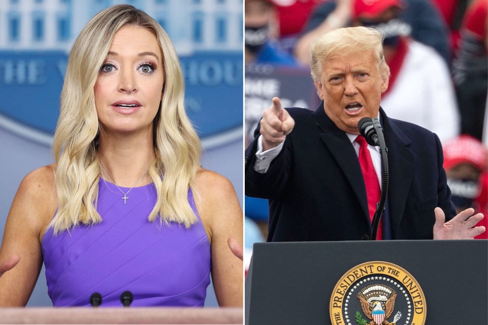 Donald Trump (r.) attacked his former press secretary Kayleigh McEnany, who now works for Fox News, for allegedly reporting false poll numbers while on air.