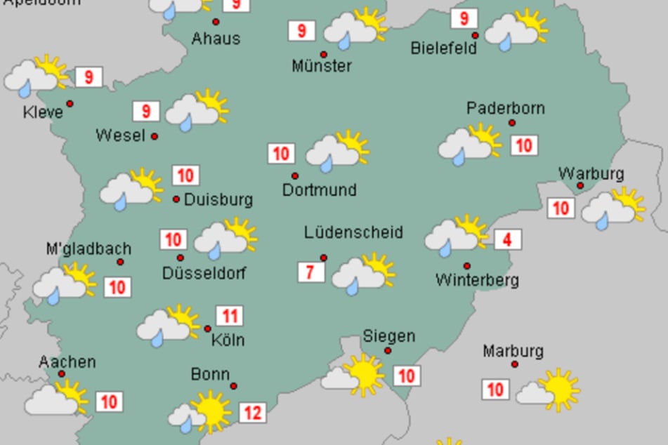 Die Werte bleiben in NRW auch in den kommenden Tagen mild.