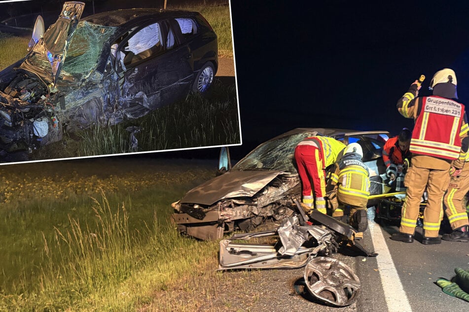 Schwerer Unfall im Landkreis Leipzig: "Über 200 Meter langes Trümmerfeld"