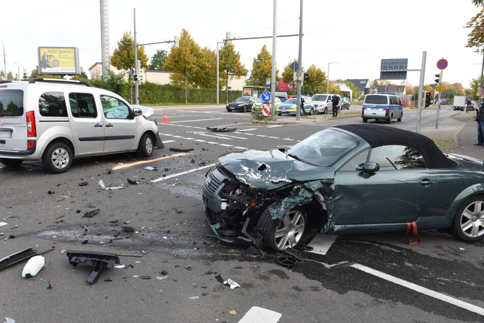 Auf einer Kreuzung in Möckern krachten am Dienstag zwei Autos ineinander.