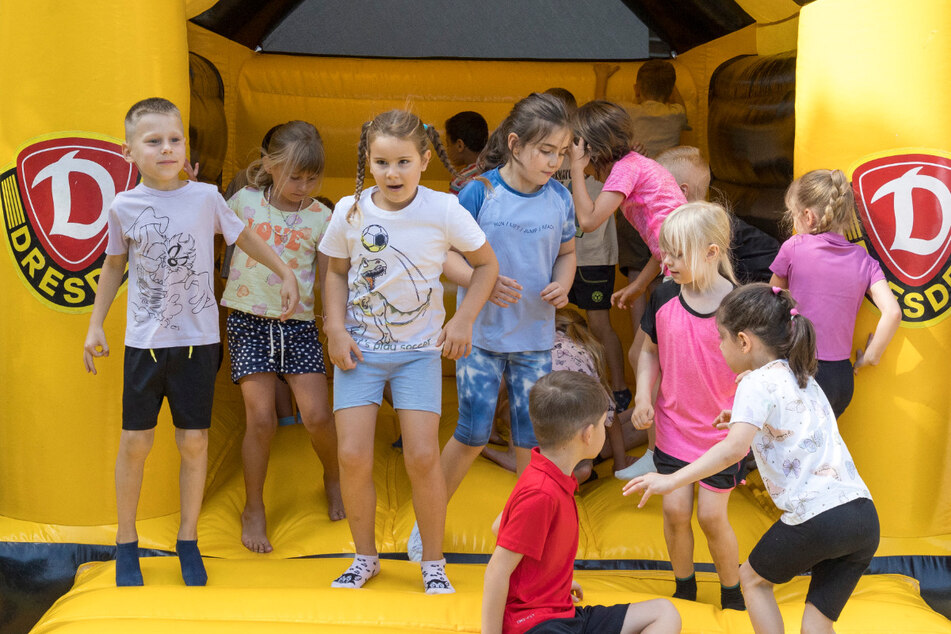 Die Kinder hatten beim Dynamo-Termin in ihrer Kita sichtlich Spaß.