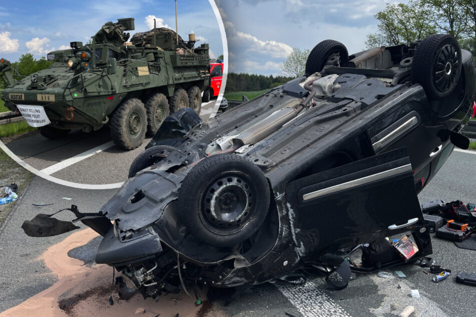Heftiger Crash auf A72: US-Soldaten kümmern sich als Ersthelfer um Verletzte