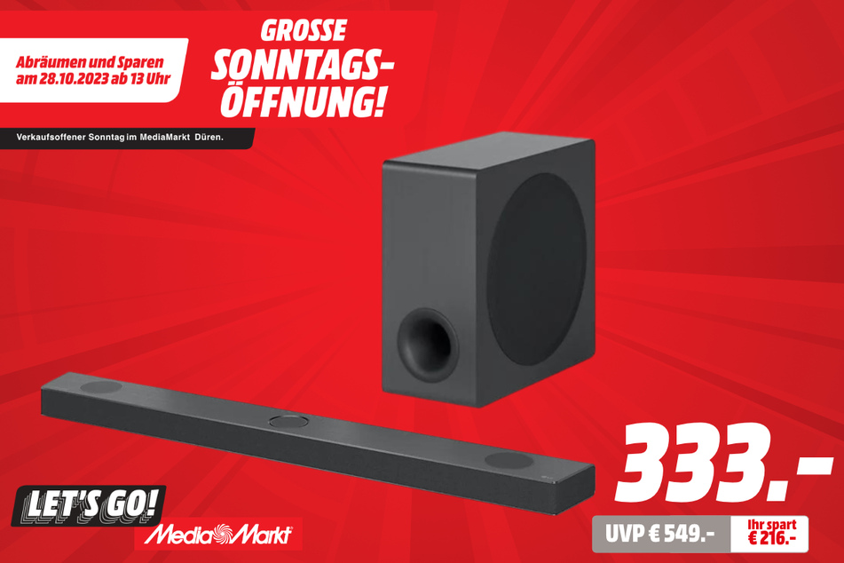 LG-Soundbar für 333 statt 549 Euro.