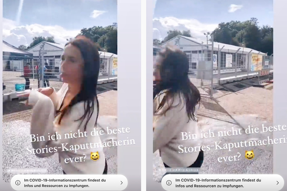 Wie ein Känguru hüpfend und mit ausgestreckter Zunge, so dürfte viele ihrer Fans Anastasiya Avilova (32) noch nicht gesehen haben.