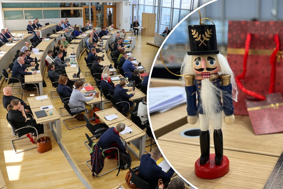 Dankeschön für gemeinsames Jahr: Abgeordnete im Landtag erhalten Nussknacker