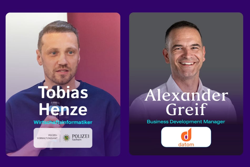 Tobias Henze (Polizei Sachsen) und Alexander Greif (datom)