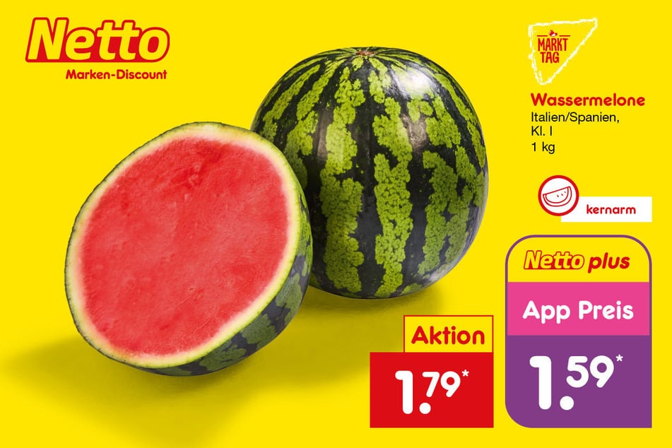 Netto hat Wassermelonen ab Montag (27.4.) im Angebot