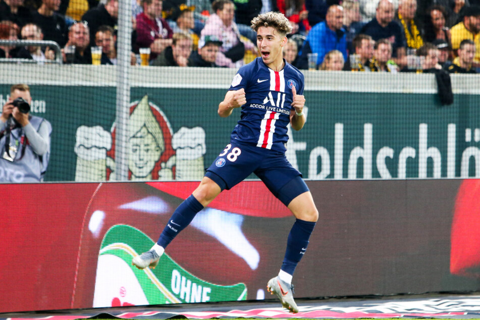Adil Aouchiche traf am 16. Juli 2019 beim 6:1-Kantersieg von PSG im Testspiel bei Dynamo Dresden zum zwischenzeitlichen 6:0.
