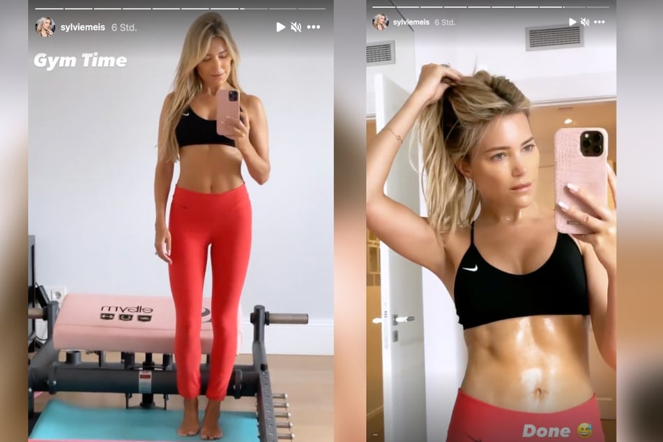Mucki-Alarm! Auf Instagram zeigt sich Sylvie Meis (43) vor und nach ihrem Workout.