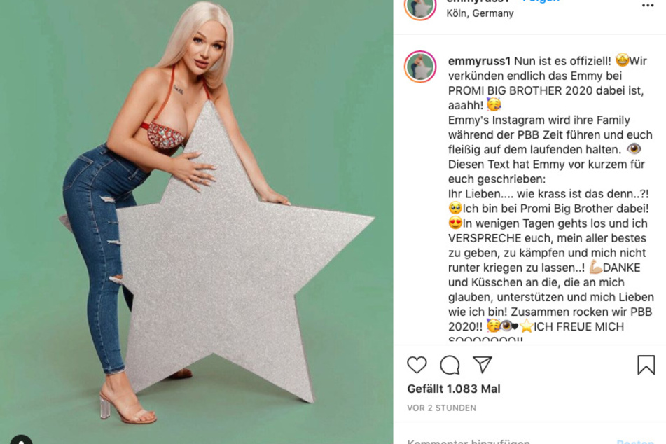 Sterne sammelt man eigentlich im Outback. Egal. Emmy freut sich auf Insta.