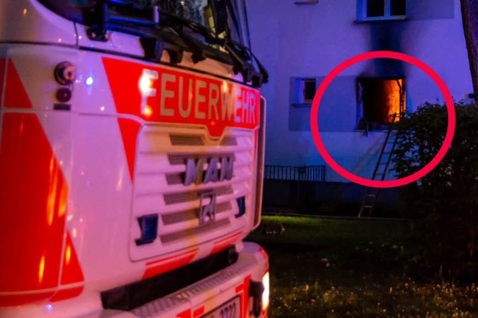 Eine Wohnung im Erdgeschoss des Hauses stand in Vollbrand.