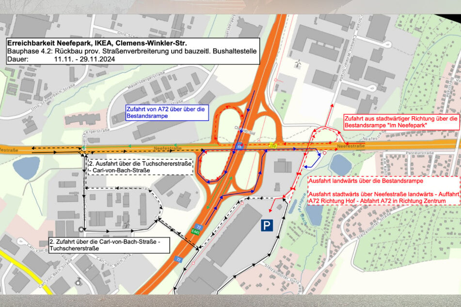 Die Zu- und Ausfahrten zum Neefepark während der Bauphase 4.2.