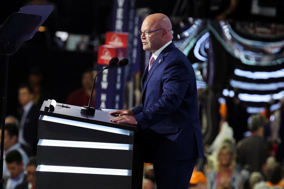 Sean M. O'Brien, general president of the International Brotherhood of Teamsters, speaks on Day 1 of the 2024 Republican National Convention.