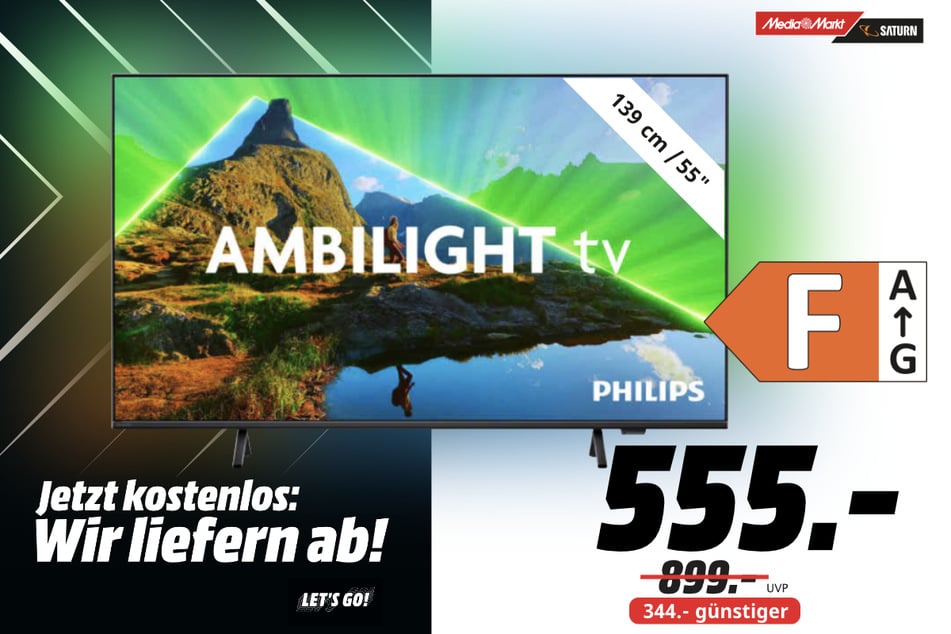 55-Zoll Philips-Fernseher für 555 statt 899 Euro.