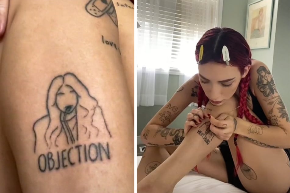 TikToker Jazzmyn Wollfe tattooed an image of Johnny Depp's attorney Camille Vasquez on her leg.