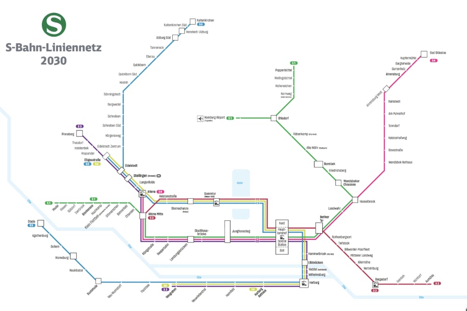 Im Jahr 2030 soll das S-Bahn-Netz in Hamburg deutlich größer sein.