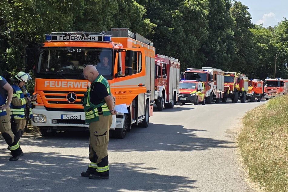 Die Feuerwehr rückte mit zahlreichen Einsatzfahrzeugen an.