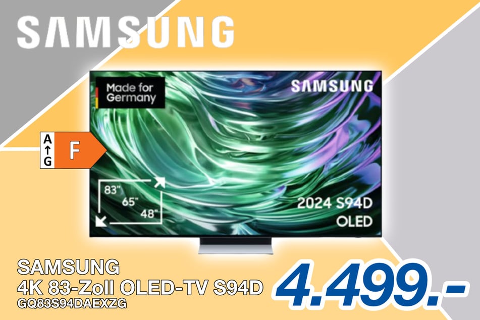 Der 83-Zoll Samsung OLED-TV S94D für 4.499 Euro.