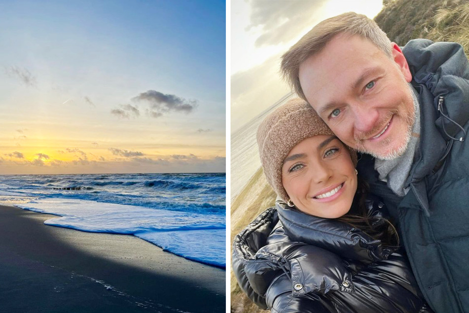 Seltenes Liebes-Selfie: Christian Lindner und Franca Lehfeldt turteln auf Sylt