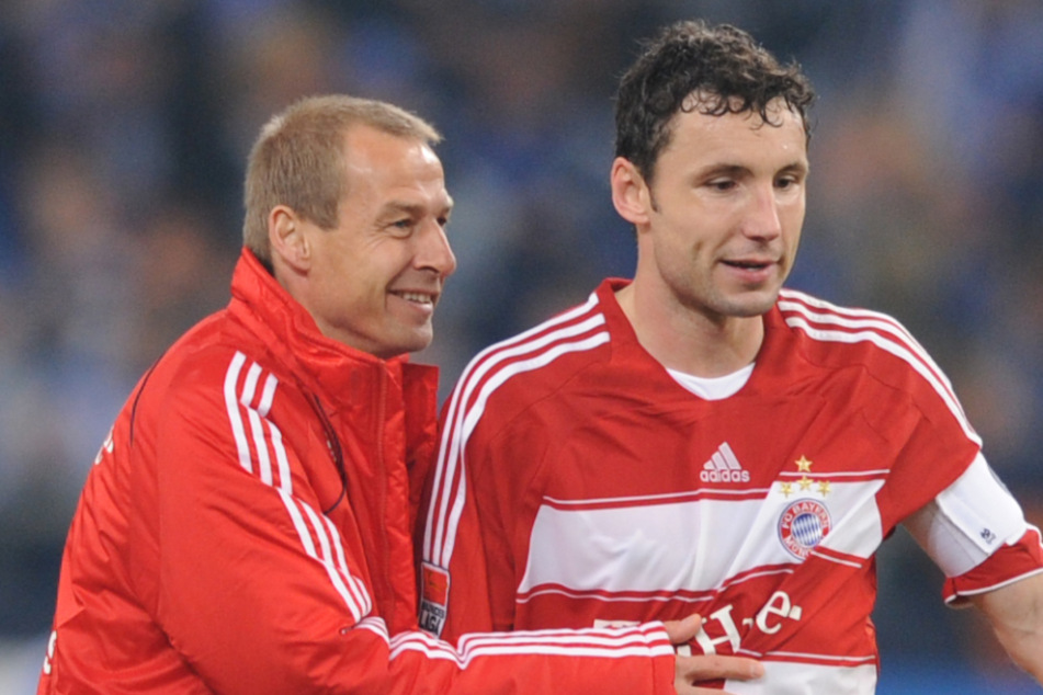 Jürgen Klinsmann und Mark van Bommel am 12. Spieltag der Saison 2008/09.