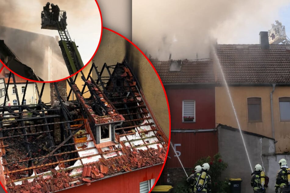 Ein Bewohner verletzt: Einfamilienhaus brennt in Sangerhäuser Innenstadt