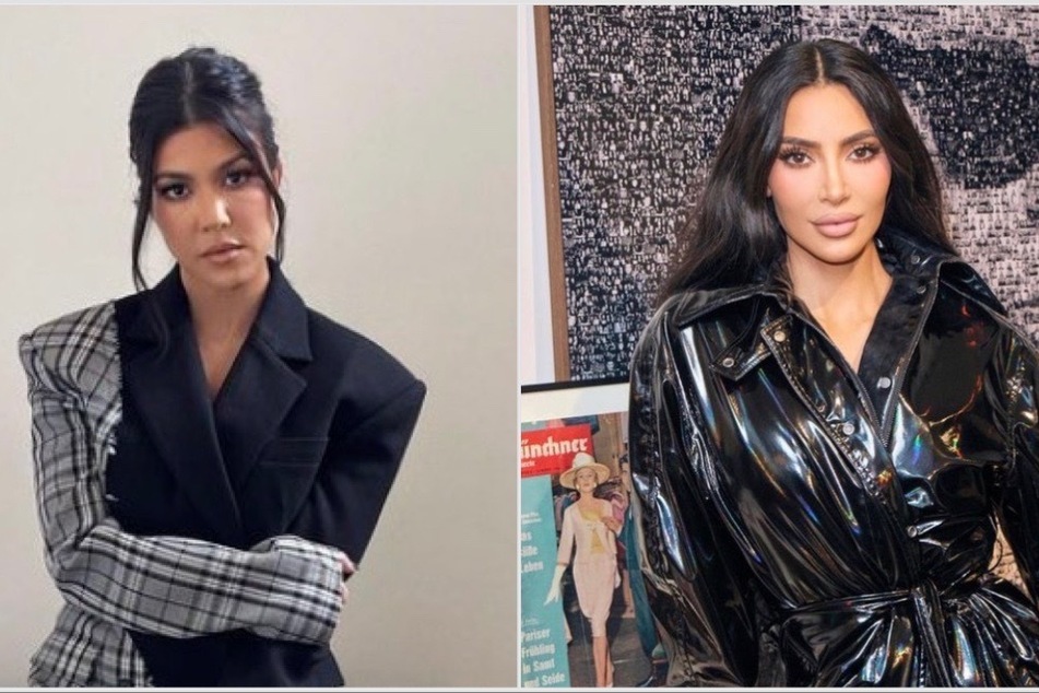 Kim Kardashian (r) and Kourtney Kardashian are at odds in the official trailer for season three of The Kardashians.