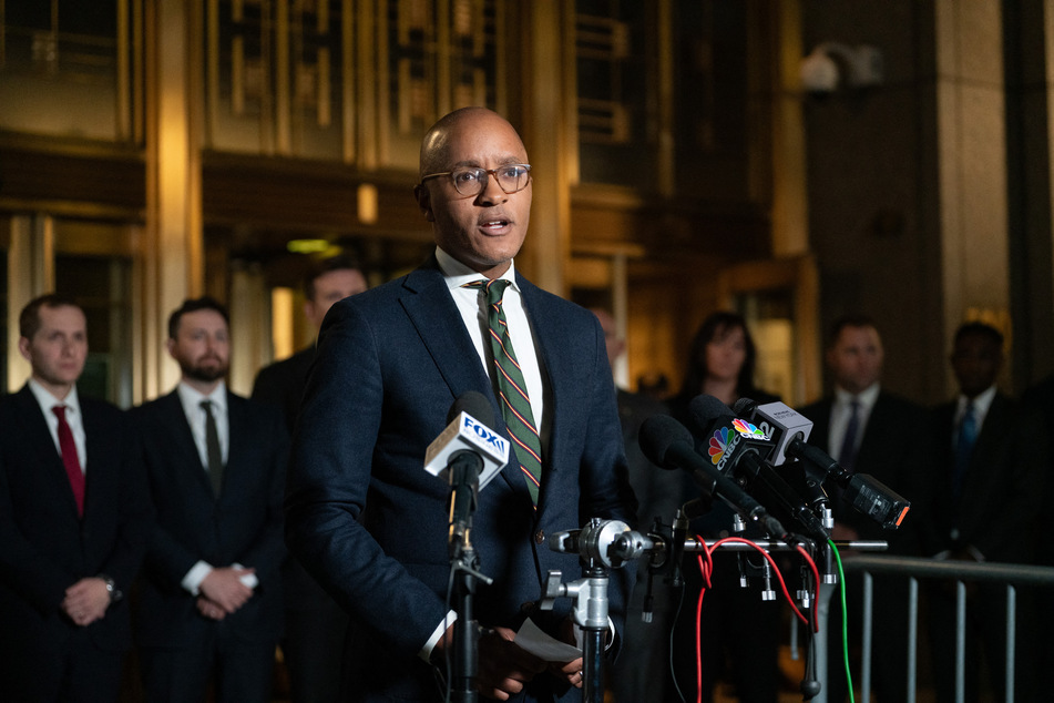 NY federal prosecutor Damian Williams addresses the media after a guilty verdict was reached on the fraud trial of Samuel Bankman-Fried on November 2, 2023 in New York City.