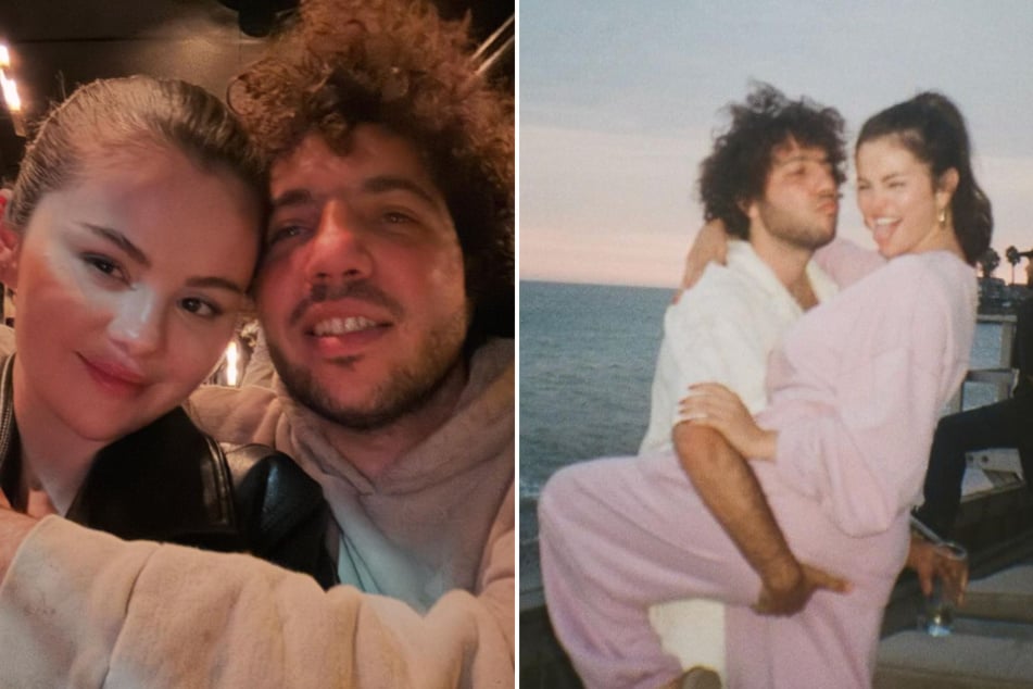 Selena Gomez (r.) posted a new carousel of photos on Instagram sharing her day-to-day life with boyfriend Benny Blanco.