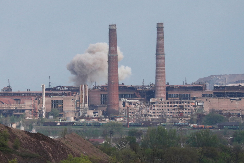 The Azovstal steel plant in Mariupol, where hundreds of Ukrainian civilians and fighters are still trapped.